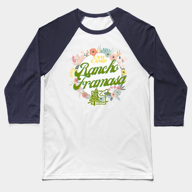 Flowery Camp Baseball T-Shirt by Camp Rancho Merch